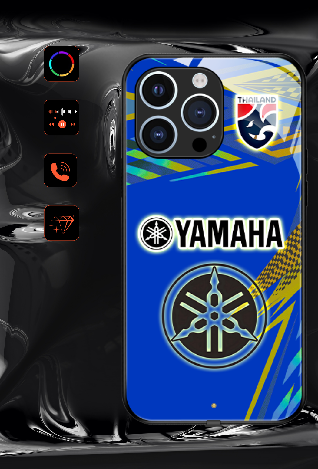 Funda LED Luminosa para iPhone - Yamaha Bleue