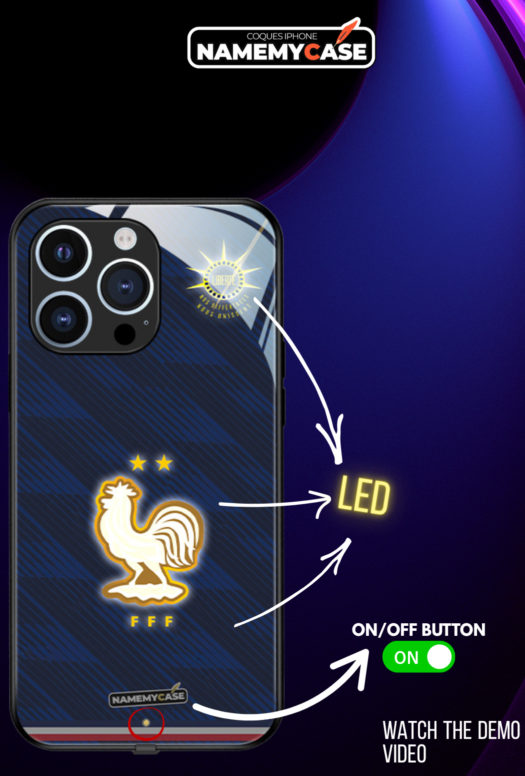 Funda LED para iPhone Omerta Rosa