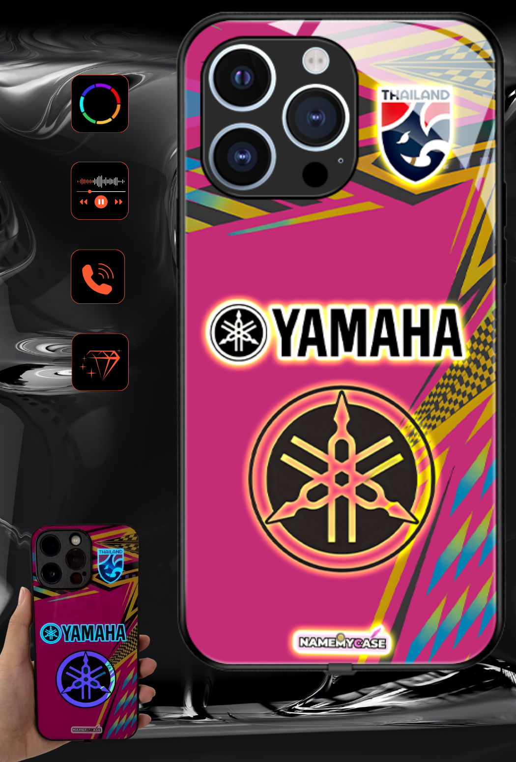 LED Leuchtendes iPhone Case - Yamaha Pink