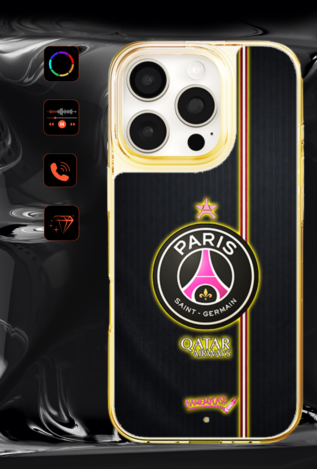 LED-oplyst iPhone-cover - PSG Pink