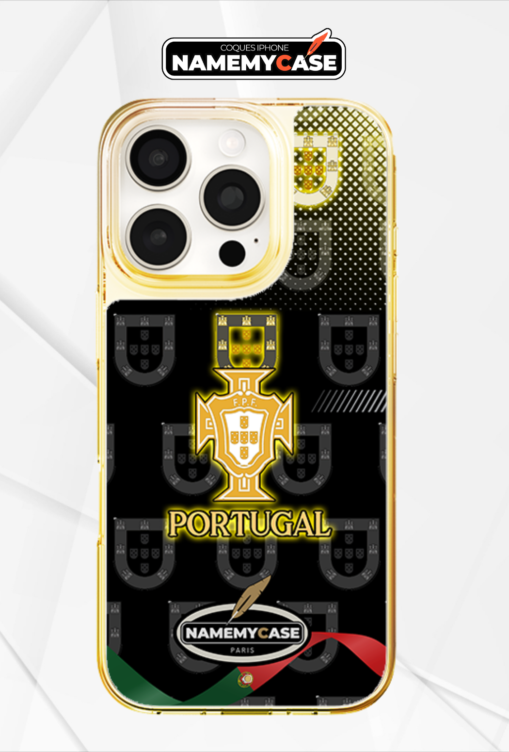 LED-lysende iPhone-cover - Portugal Sort