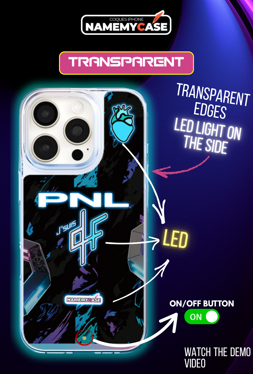 LED Light-Up iPhone Case- PNL