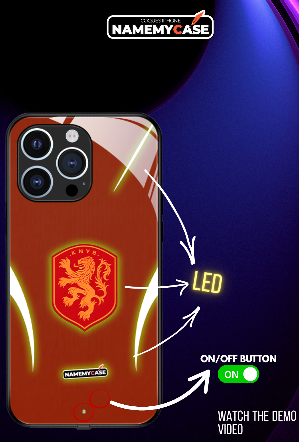 LED-oplyst iPhone-cover - Omerta Pink