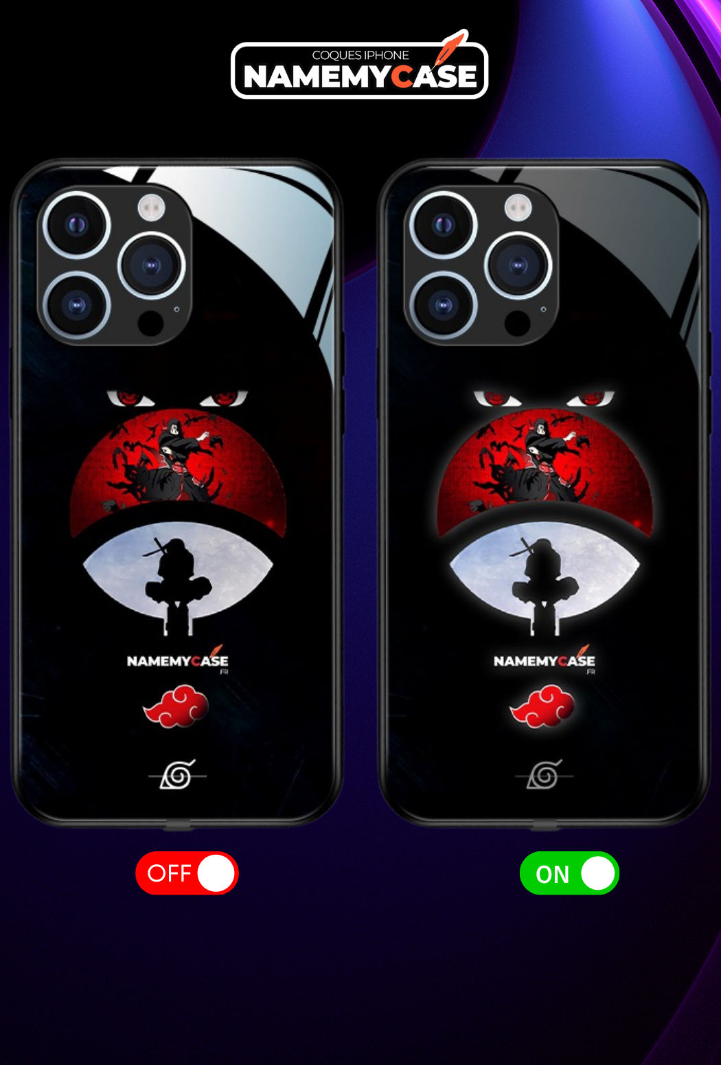 LED Leuchtendes iPhone Case - Roter Mond Itachi | Naruto