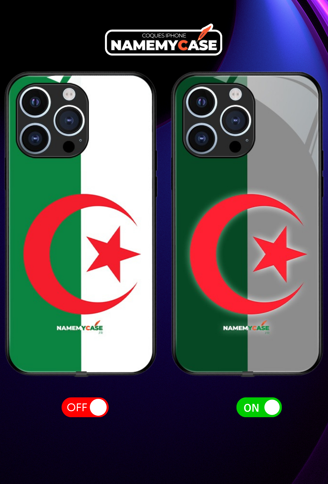 LED Light-Up iPhone Case - Algeria Flag