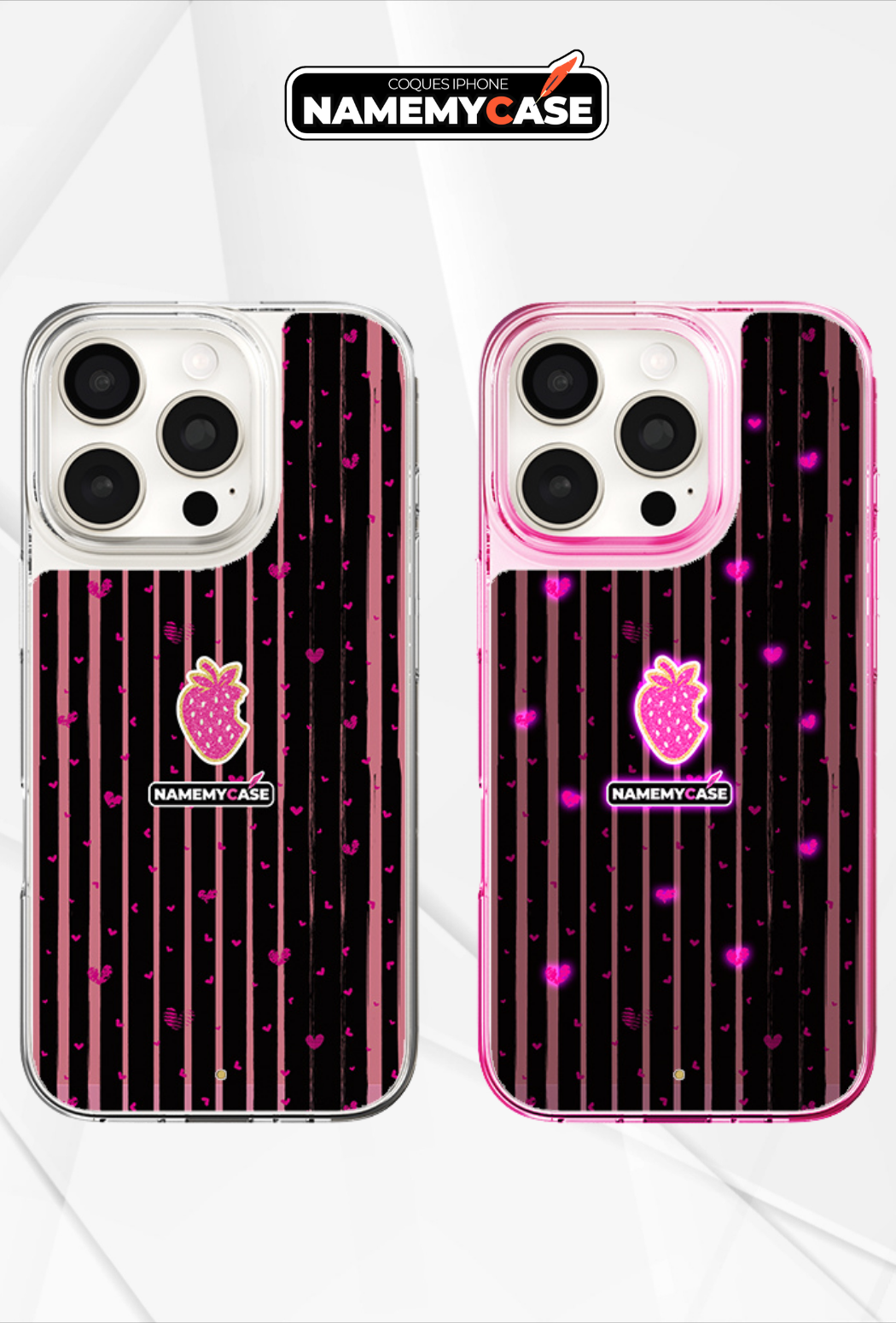 LED Light-Up iPhone Case - Strawberry Love