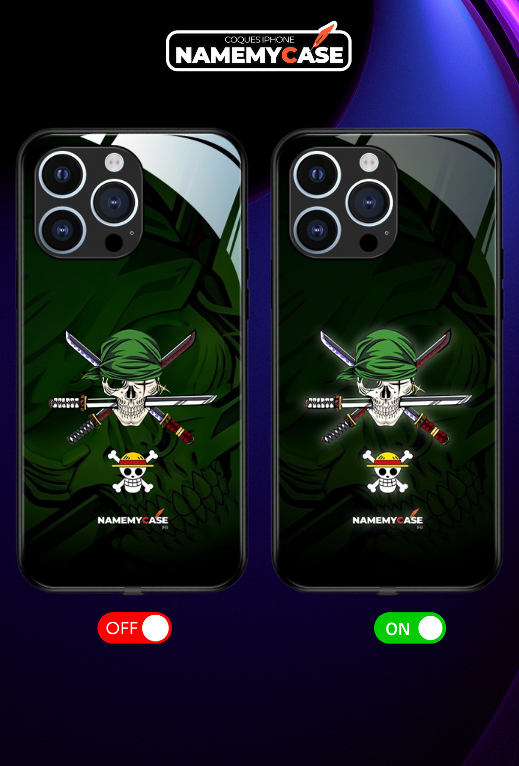 LED Oplichtend iPhone Hoesje - Roronoa Zoro | One Piece
