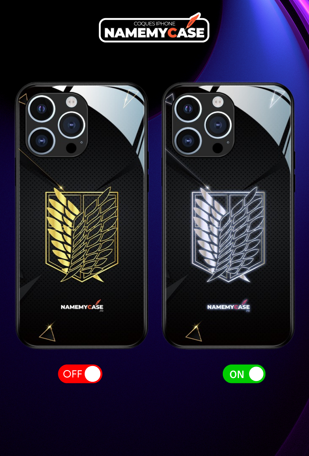 LED-oplyst iPhone-cover – Frihedens Vinger | Attack on Titan