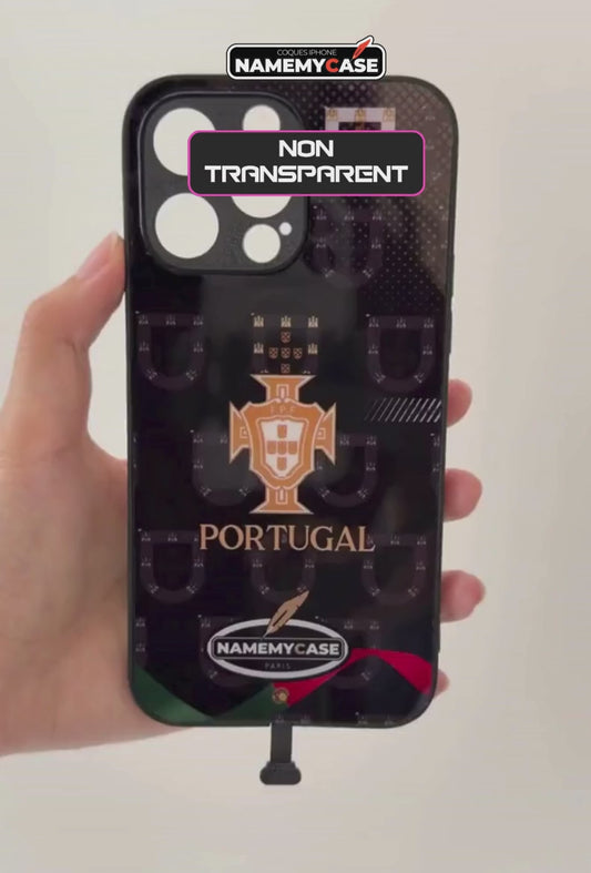 LED Leuchtendes iPhone Case - Portugal Schwarz